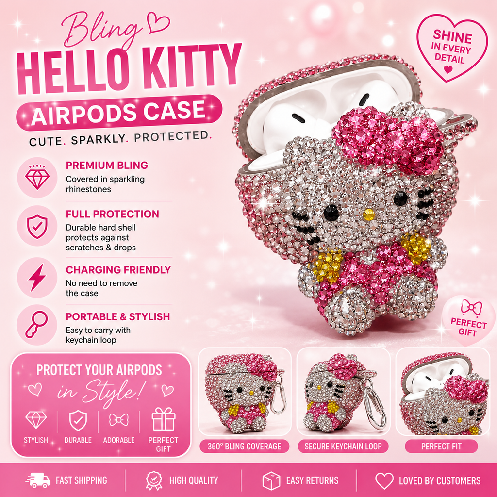 Hello Kitty Rhinestone AirPod Covers