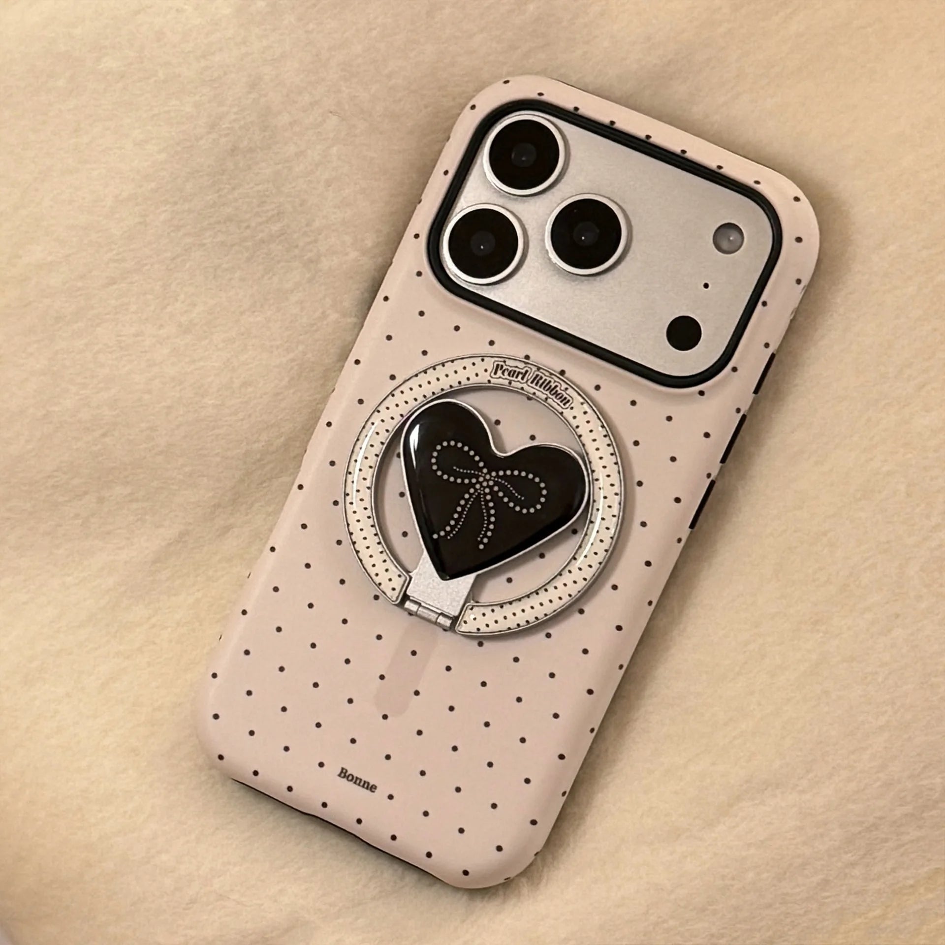 Polka Dots and magnetic Heart Bracket Phone case