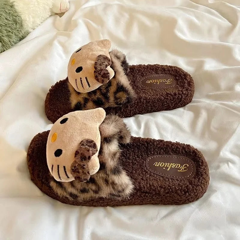 Hello Kitty Home Leopard Print Slippers
