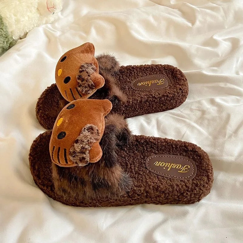 Hello Kitty Home Leopard Print Slippers